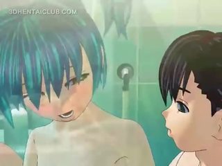 Anime x įvertinti video lėlė gauna pakliuvom geras į dušas